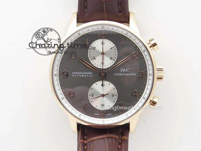 MIROTIME 0108 Portuguese Real PR Real Annual Calendar IW503502 ZF 1:1 Best Edition Black Dial Steel Markers on Black Leather Strap A StreetReady 7134